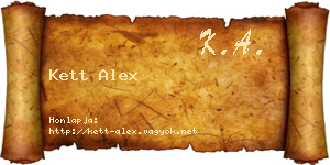 Kett Alex névjegykártya